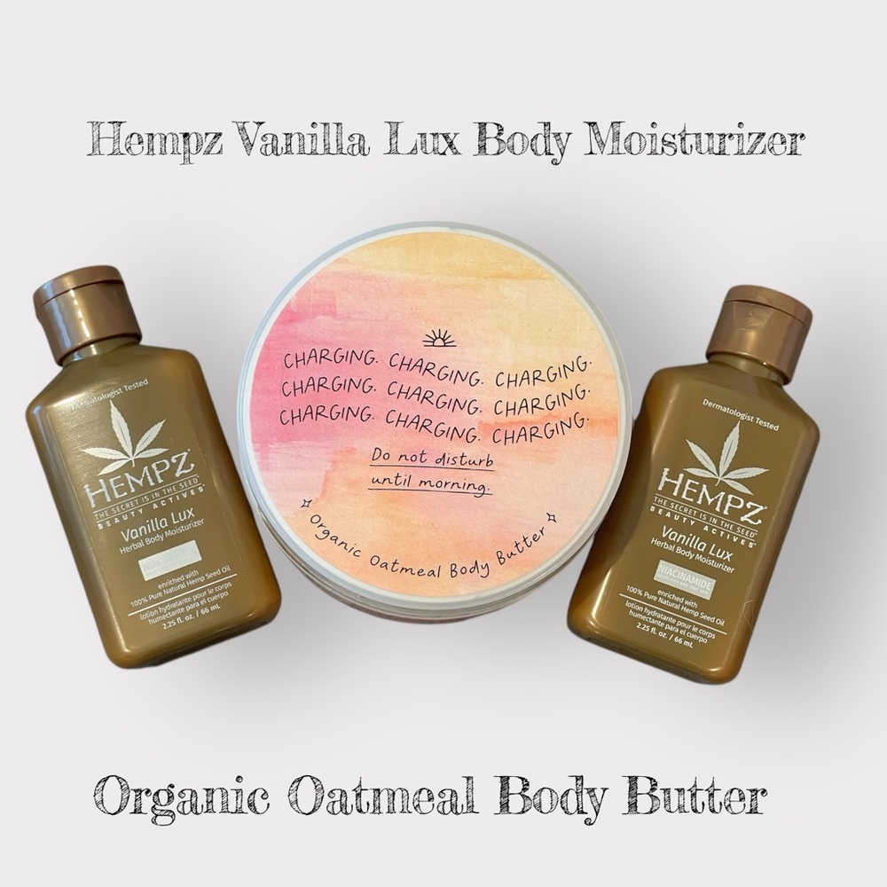 BRAND NEW Hempz Vanilla Lux Body Moisturizer & Oatmeal Body Butter Set